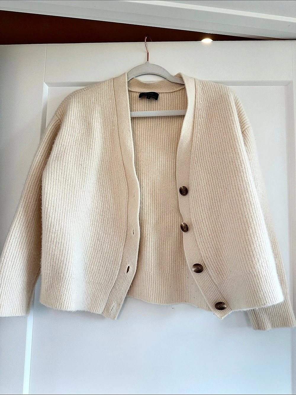 Quince Mongolian Cashmere Fisherman Boxy Cropped Cardigan Sweater Cropped